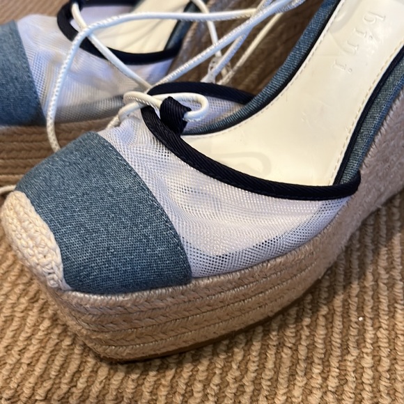 NWT GIANNI BINI santoro two tone denim wedge espadrille size 6.5 - Picture 4 of 10